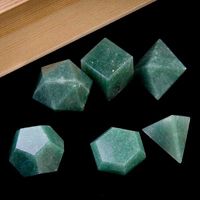 Caja poliedros de platón 6 uds cuarzo verde