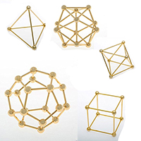Juego de 5 poliedros metal 8,5 cm