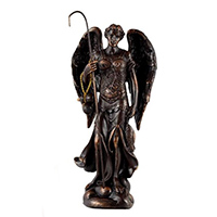 Estatua arcangel Rafael resina 15 cm