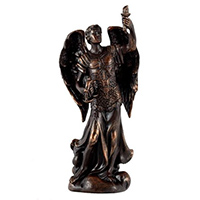Estatua arcangel Uriel resina 15 cm