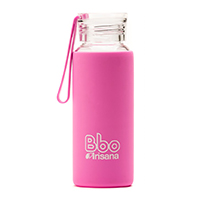 Botella de borosilicato BBO Irisana 330 con funda de silicona rosa 330 ml