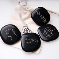 Set de cuatro piedras de reiki onix negro