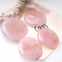 Set de cuatro piedras de reiki cuarzo rosa