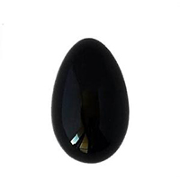 Obsidiana huevo con agujero mediano  4,5 x 3 cm