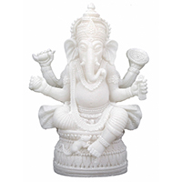 Ganesh resina blanco 10 cm