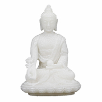 Buda de la medicina resina blanco  9 cm