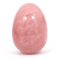 Cuarzo rosa huevo con agujero grande 5,5 x 3,5 cm