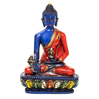 Buda de la medicina resina pintado 13 cm