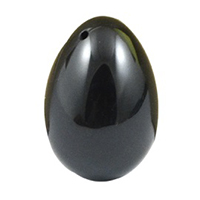 Obsidiana huevo con agujero grande 5,5 x 3,5 cm