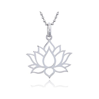 Colgante flor de loto grande plata