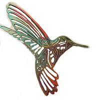 Colgadura colibrí madera 25 cm
