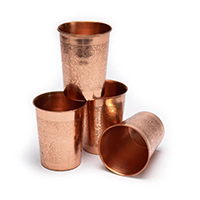 Set de vasos de cobre motivo floral (4 uds.)